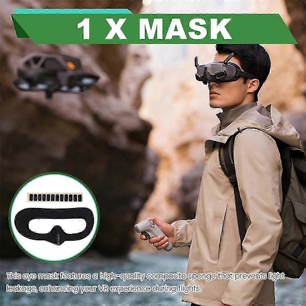 Til Goggles 3 Maske Øjenmaske Anti-Lys Lækage Komposit Svamp Maske Flyvebriller 3 Øjenmaske Drone Tilbehør A