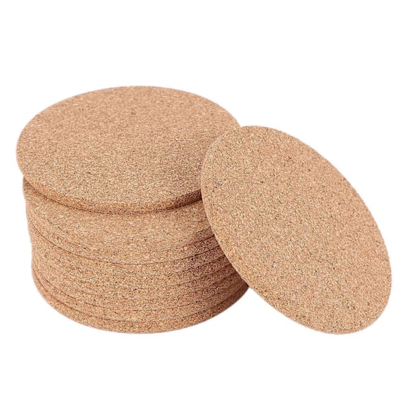 Sæt med 50 Kork Bar Drink Coasters - Absorberende og Genanvendelige - 90mm, 5mm Tykke