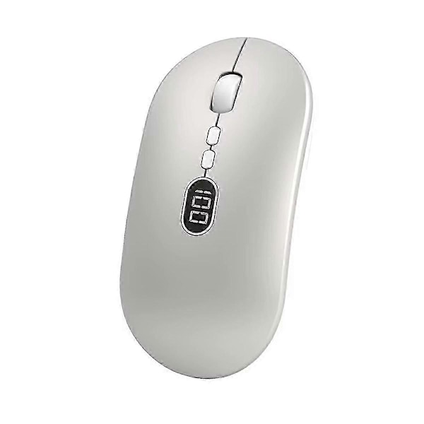 Trådlös datormus med synlig batterinivå, uppladdningsbar 2.4G, portabel USB-mus, tyst klick för PC Laptop B