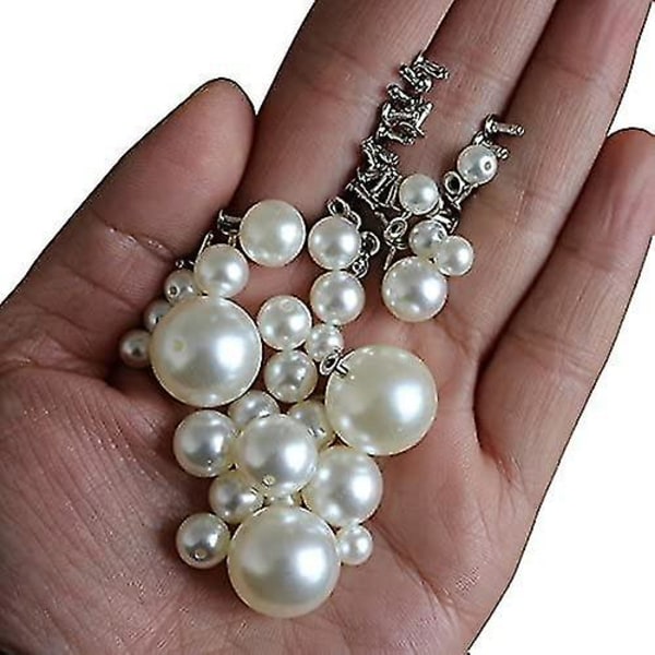100 Set Pärlnitar, Halvt Hål Faux Pärlor Nitar Dubbar Knappar För Hatt/sko/kläder/väska/kjol/brudslöja DIY (6.0mm)