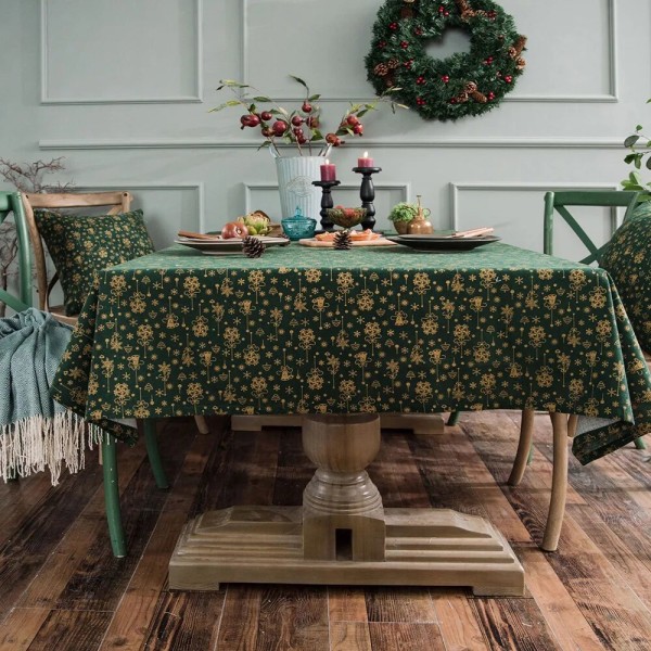 Pellava-puuvilla joulujuhlapöytäliina japanilainen vihreä pronssinen tuulikello suorakulmainen ruokapöydän kansi kodin koristeluun White Table Runner30x220cm