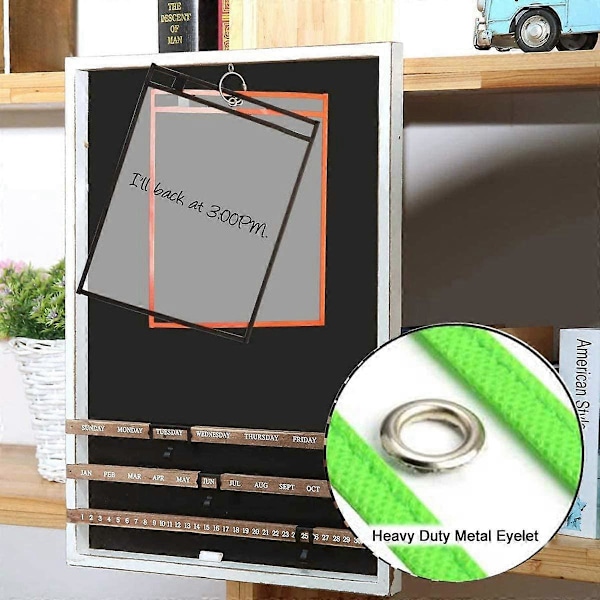 Whiteboard Fickor Ärmar, (10-pack) A4 Papper Jobb Biljetthållare, Återanvändbara Whiteboard Ark för Kla