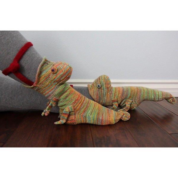 Strikkede Dyre Krokodille Sokker Chameleon