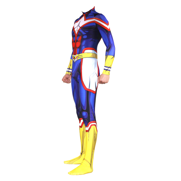 Anime My Hero Academia All Might cosplay kostym Halloween all inclusive cos tights i ett stycke Blue All Might child L