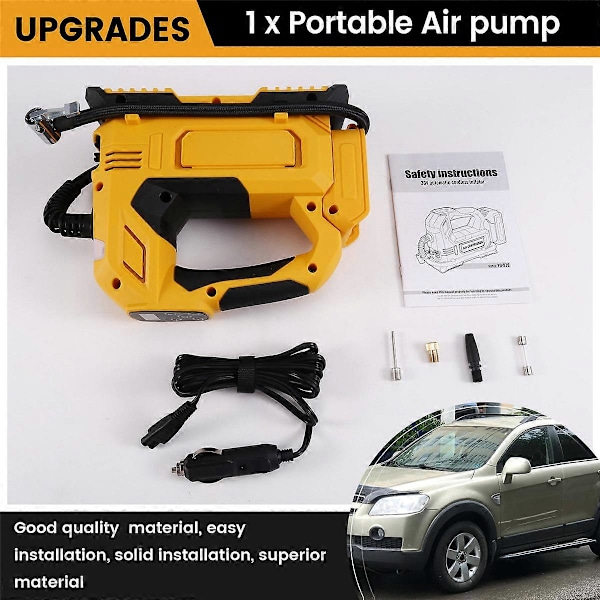 Bærbar luftpumpe til DeWalt 18V 20V batteri, ledningsfri oppustningsværktøj