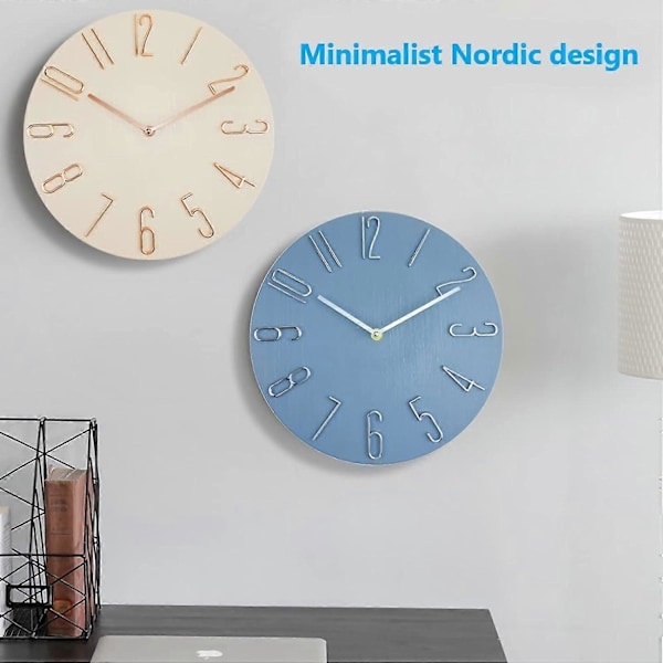 30 cm Væg Ur - Stille og Lydløs, Letlæselig til Hjemmet, Kontoret, Klasseværelset, Skolen - Nordisk M