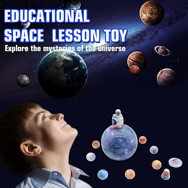 Sol System Model Universum Læringssæt med 8 Planeter Sol System Legetøj til Børn, Raket Sol Måne Astronaut Model Dimissionsgave