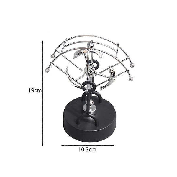 Kryssningsfartyg-formade kontorsprydnader i smidesjärn Roterande Delfin Perpetual Motion Instrument Hantverk