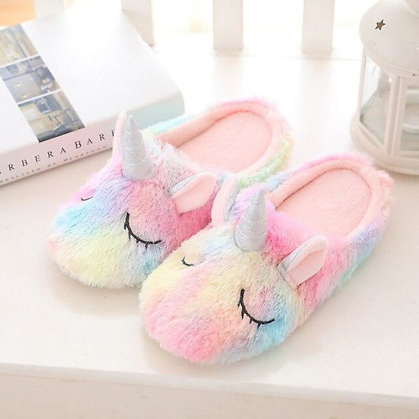 Populär Enhörning Hund Igelkott Söt Plysch Inomhus Varm Vinter Vuxna Unicorn size 36-37