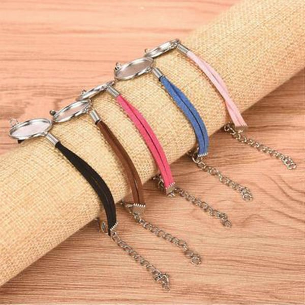 10 stk. armbåndsemner, egnet for runde cabochon DIY smykkelaging koblingssett ramme Tr