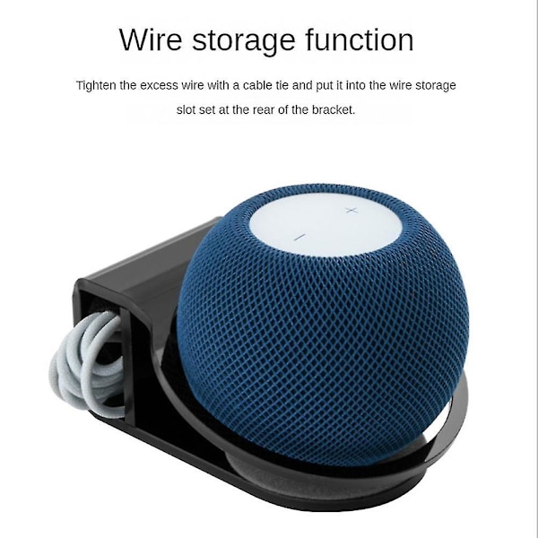 Vægbeslag til HomePod Mini Smart Speaker, holdbart lydboks-vægbeslag, holder til HomePod, sort