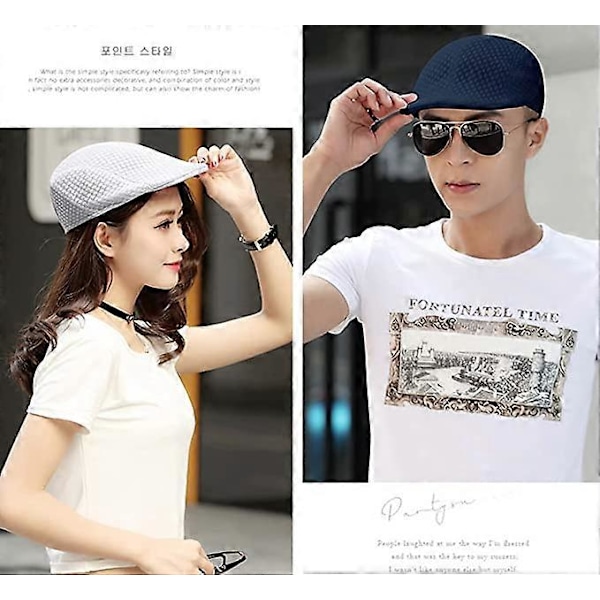 Vintage Mesh Basker Ivy Basker Andningsbar Gubbkeps Herr Platt Keps Sommar Golfhatt Andningsbar Mesh Unisex Platt Keps