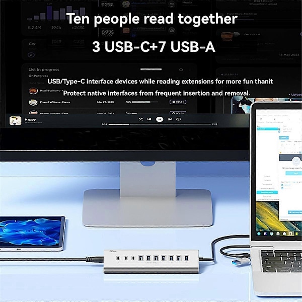 USB 5Gbps HUB USB 3.0 -telakointiasema, nopea USB HUB -sovitin EU-pistoke