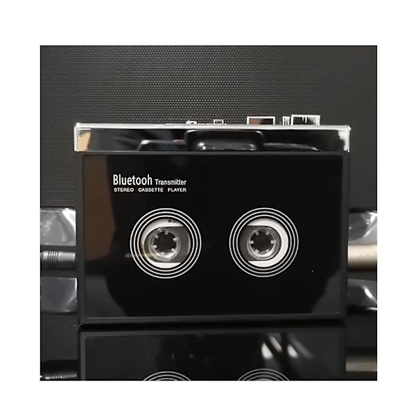 Svart Retro Stereo Kassettspiller Walkman Kassettbånd Musikk Audio Auto Revers Med Bluetooth