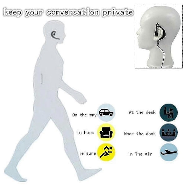 10 stk. G-formet ørepropp headset PTT med mikrofon 2-veis radio CP040 CP200 e øretelefon