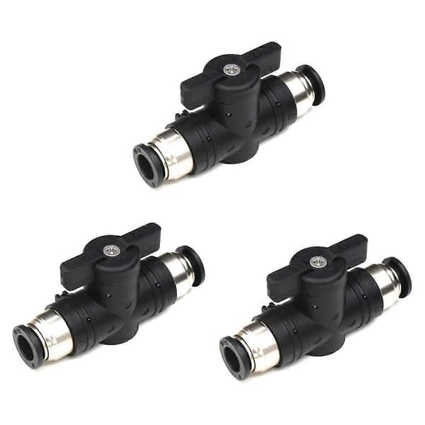 6mm Push Connect Kulventil 6mm Luftflödeskontrollventil Snabbkopplingsventil Rörkopplingar 3-pack
