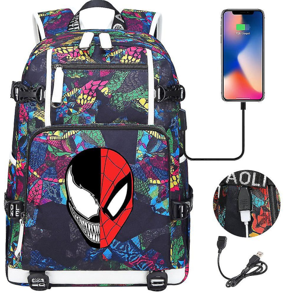 Venom Fashion Tryckt Usb Ungdoms Skolväska (1-11) Color-11