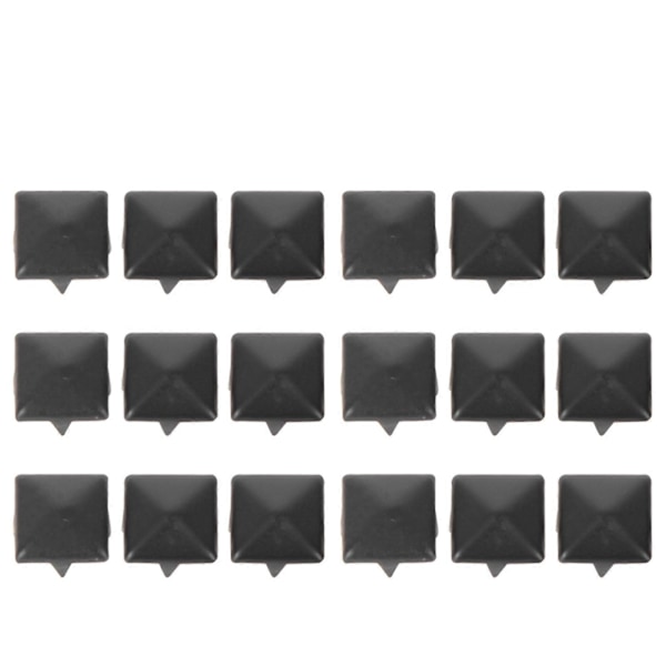 200 st Fyrkantiga Nitar Metall Stilfulla DIY Skor Väskor Hattar Dekorationsaccessoarer 9mm Matt Svart