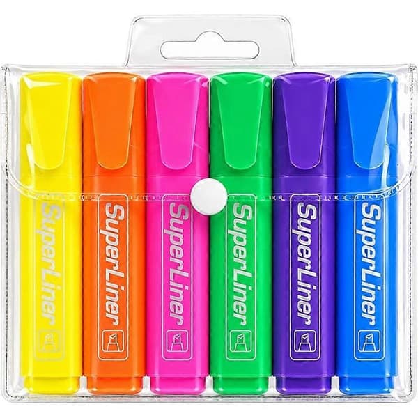 Overstregningspen sæt - Dobbelt spids 1mm/5mm, Hurtigtørrende, til studerende, 13cm B