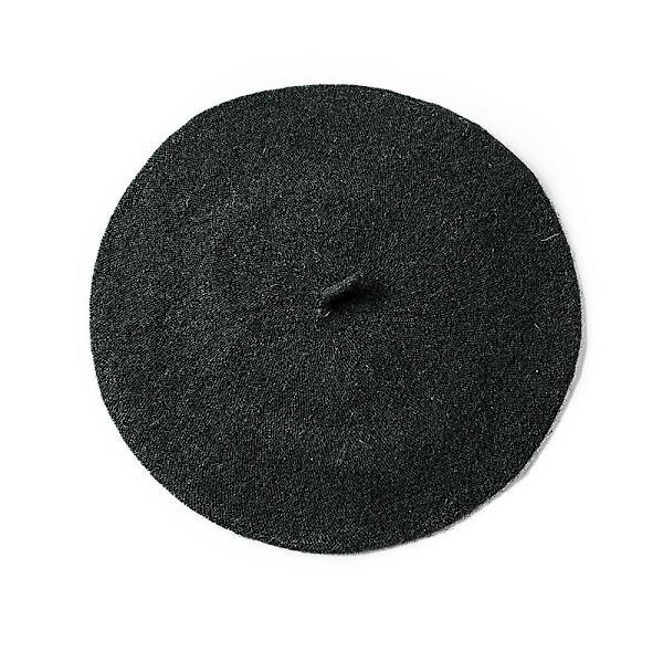 Höst- och vinterhatt ull förtjockad basker fransk konstnär basker kvinnlig målarmössa beanie black