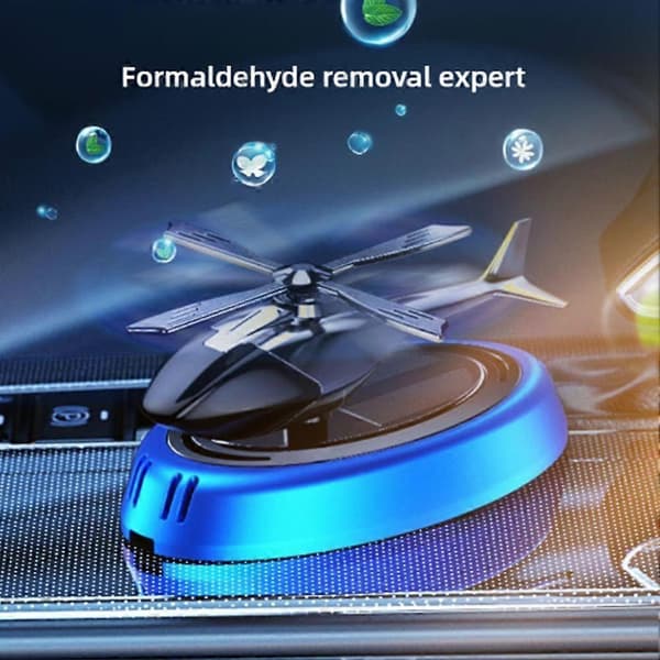 Bil Doftspridare, Flygplansprydnader, Soldriven Roterbar Flygplan Blue