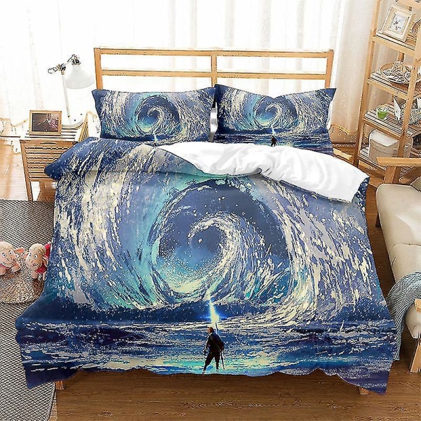 Galaxy Space Påslakan King Size, Star Wars Yttre Rymden Sängkläder Set Täcke Överdrag För Barn Pojke, Mörk Stjärnklar Himmel Täcke Överdrag Q style 2 180*210three-piecesuit