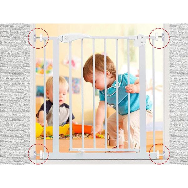 Barnsäkerhetsgrind 4 st M10 Gängad Stång för Baby- eller Djurgrind Trappgrind Spännskruv Trappgrind Trappförlängning Ledar Skruvstänger Skruvsats Vit