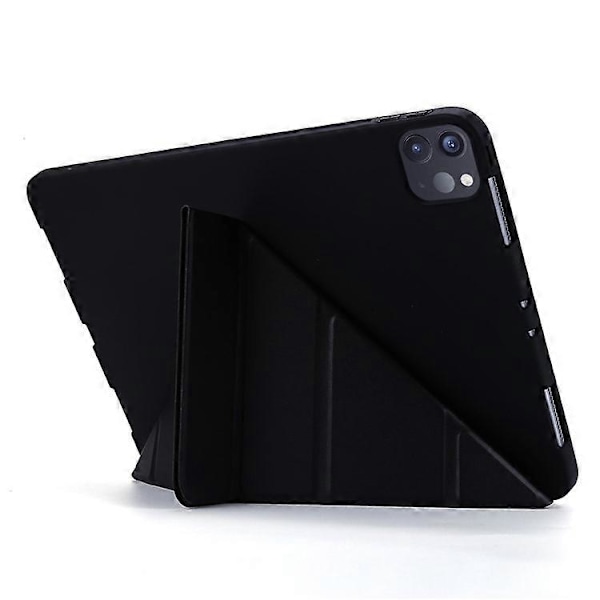 Kompatibelt Fodral för iPad Pro 13 (2024) Origami Ställ PU Läder+Silikon Tablet Skydd Black