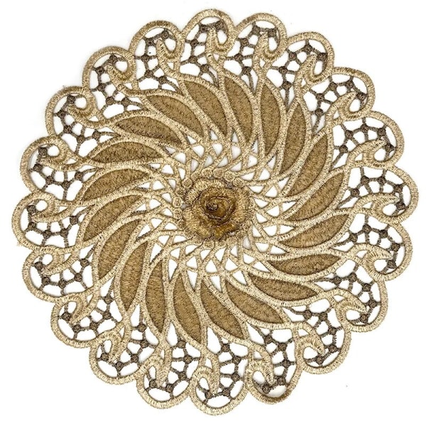 Ny Broderad Bordsduk Bordstablett Jul Rund Bordstablett Koppunderlägg Kaffemugg Bröllop Te Coaster Servett Duk Kök EP06 Random delivery 26-28cm