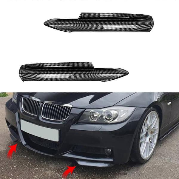 Til 3 Serie E90 E91 320I 330I 2005-2008 Frontkofanger Læbe Vinkel Diffuser Splitter Spoiler Beskytter