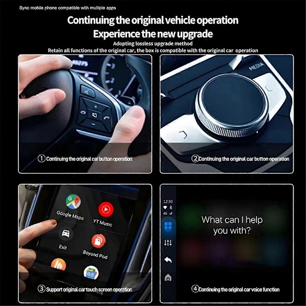 Auton USB Ai Box 2-in-1 Langaton Carplay Android Auto -sovitin Auton Älykäs Ai Box Auton Langallinen CarPlay Wi-Fi:iin