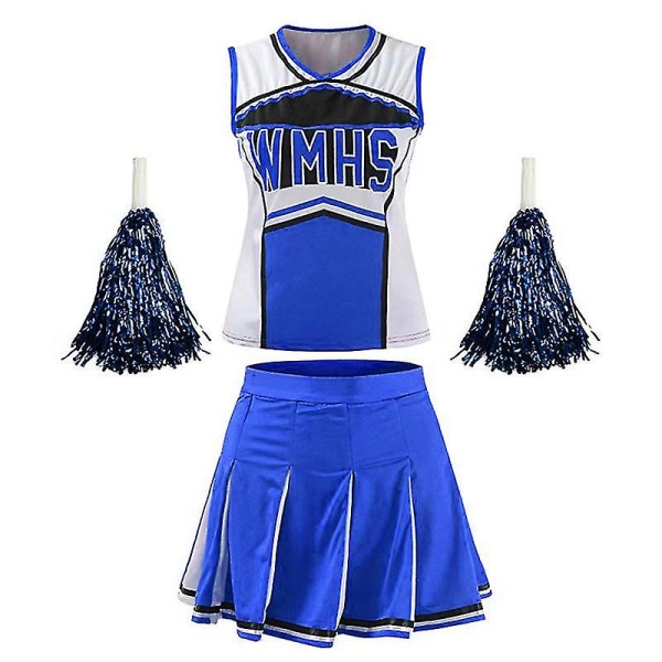 Cheerleader Costume Cheerleader Athletic Sport Uniform Fancy Dress Uniform Blue S