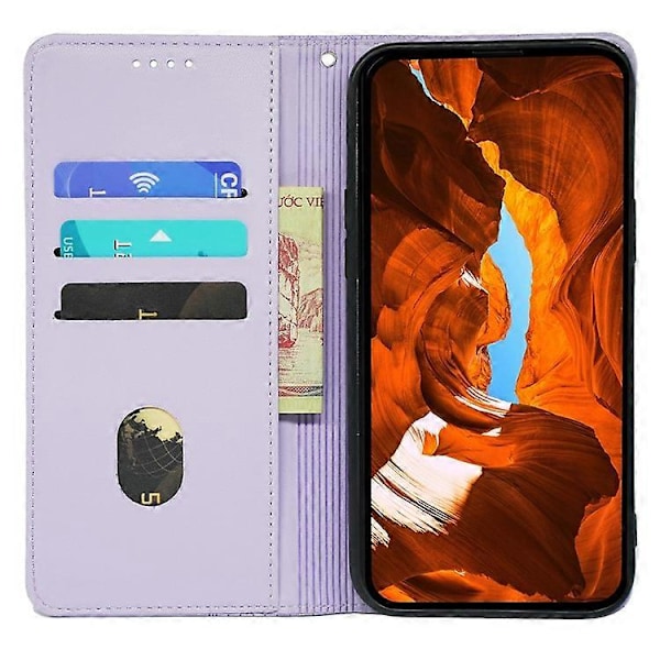 Kompatibelt för HMD Pulse / Pulse+ Fodral Plånbok Läder Telefonskal Lyckoklöver Prägling LightPurple