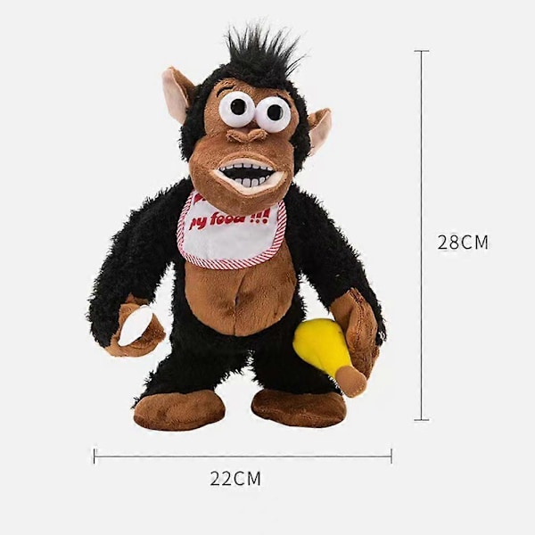 Elektrisk Plysjgorilla Gråtende Gorilla Spiser Banan Magnetisk Kontroll Ape Banan Gorilla Morsom Leke