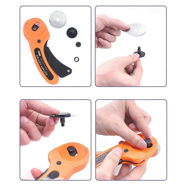 Roterende kutter, håndholdt ergonomisk plasthåndtak, pappkutter med 5 stk. rustfrie stålblader