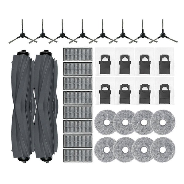 For X30 Ultra / X30 Pro Hovedbørste Sidebørste HEPA Filter Mopp Kluter Støvposer Erstatning Reservedeler Tilbehør
