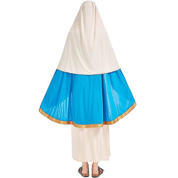 Nopea toimitus Neitsyt Maria aikuisten cosplay Halloween-asu Neitsyt Maria M