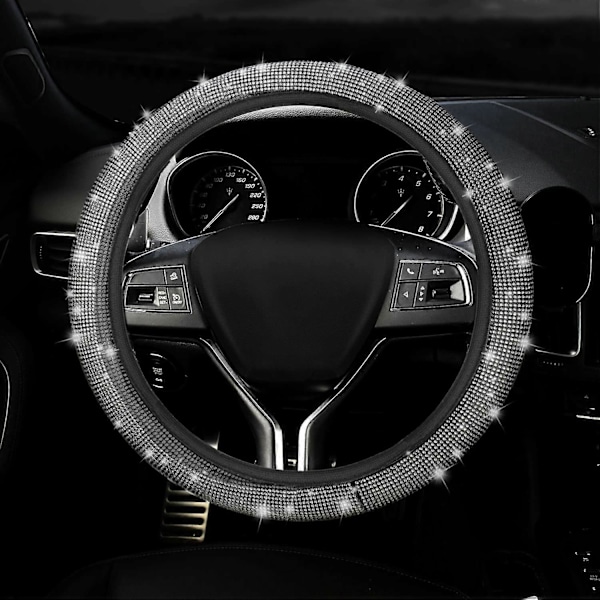 Bling Rattöverdrag, Diamantrattöverdrag för Kvinnor Universellt för Fordon/Bil/Auto/SUV, Diamantkristall Rattöverdrag för de Flesta