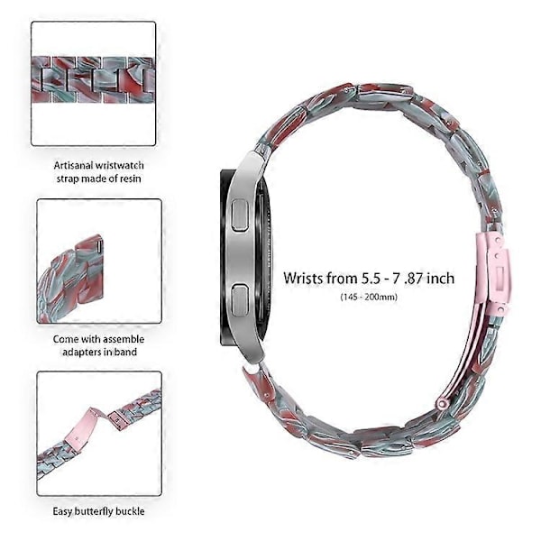 Yhteensopiva Garmin Vivoactive 4 -kellon rannekkeen korvaava 22 mm:n vedenpitävä hartsihihna Red