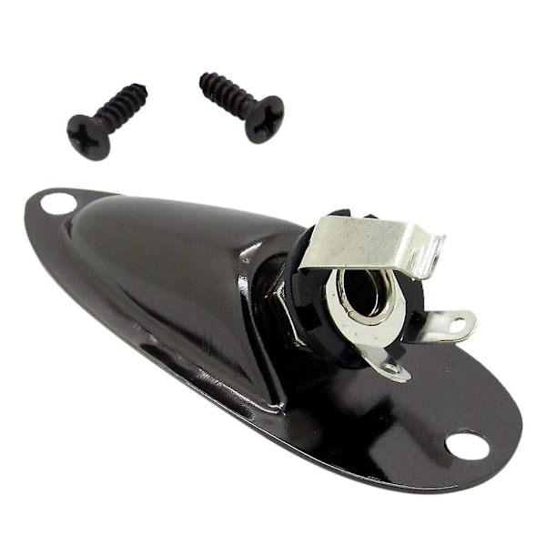 Svart båt-stil 1/4 tommers gitar pickup utgangs-inngangspluggkontakt for Strat gitar