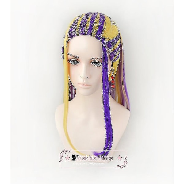 Express Wakasa Imashi Peruukki Anime Tokyo Avengers Senju Cosplay Purple Highlight Hiustarvikkeet Korvakorut Lämmönkestävä Peruukki Korkealaatuinen wig and  ear hook