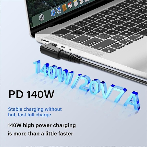 PD 140W DC til Type C Strøm Opladningsadapter DC Hun Input til USB C Han Stik til Telefon, Tablet