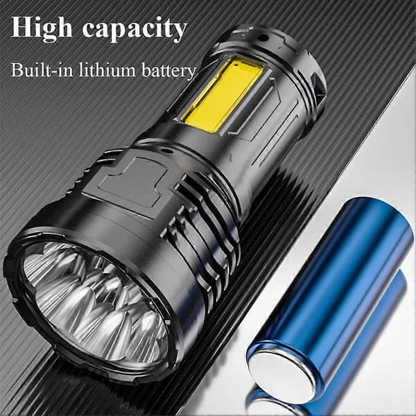 Super Bright 12000000LM Flashlight 8 LED Flashlight USB Rechargeable Tactical