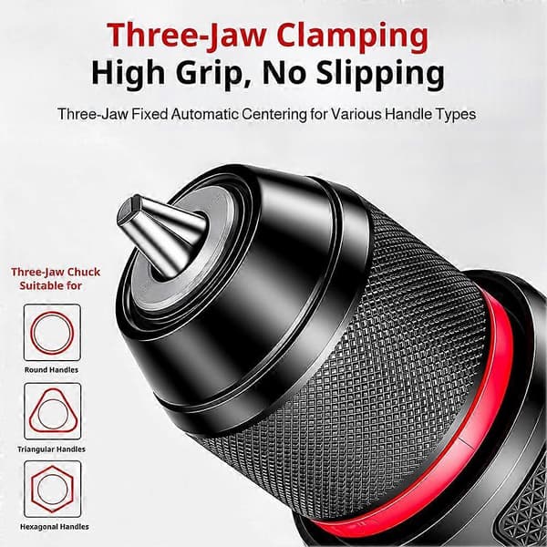 Spärrande självspännande borrchuck 0,8-10 mm ABS Metall Trebacksgrepp 1.513mm