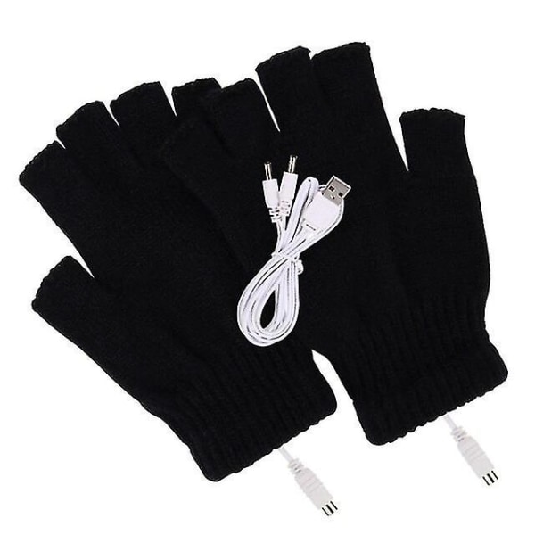 Dame Herre Varmehandsker Vinter Varme USB Elektriske Opvarmede Handsker Fingerløse Hænder Style1