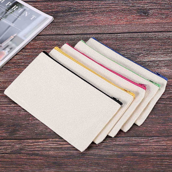 40 kpl Kangas Kosmetiikkalaukku Kangas Vetoketjullinen Laukku Penaali DIY Matka Käsintehty Laukku DIY Askartelu Koulu Mu