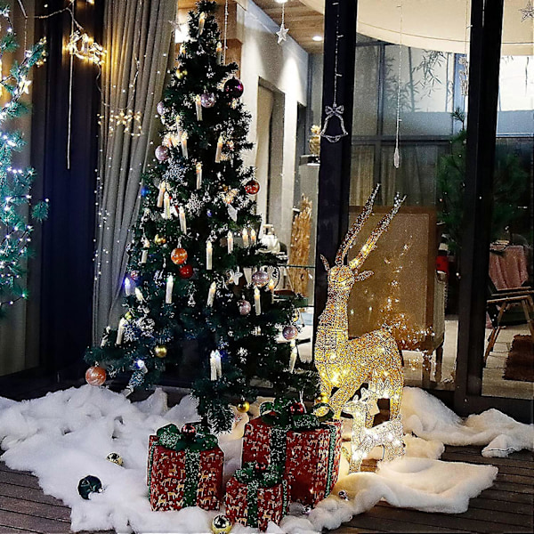 Trådløse og flammeløse lys, LED juletrelys med fjernkontroll og avtakbare fester, batteridrevet og fjernstyrt flimrende lys