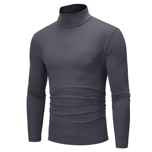 Toppar Tröjor Stickad Pullover Långärmad Polotröja Herr Pullover Mjuk Stretchig Stickad Tröja För Höst Vinter Stickade Tröjor Dark Gray L