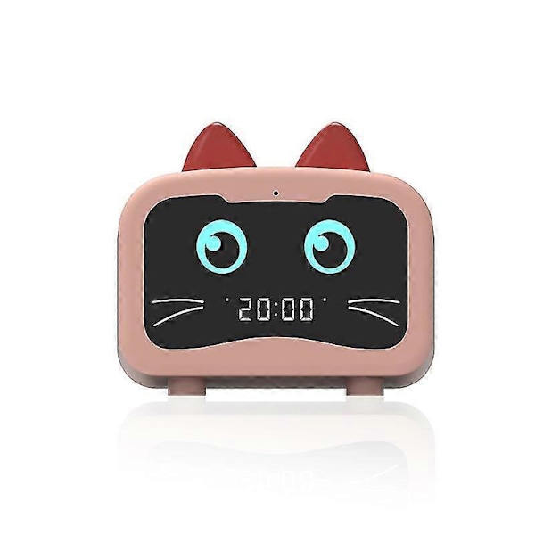 Bluetooth Högtalare Radio Multifunktionell LED Uppladdningsbar Bra Ljud Högtalare, Rosa Katt