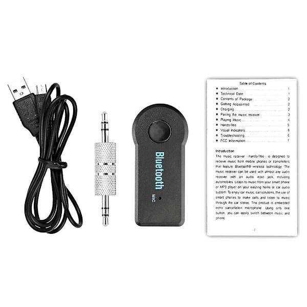 Trådløs Bluetooth 3.5mm AUX Audio Stereo Musik Hjemme Bil Receiver Adapter